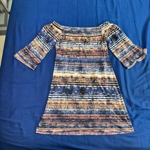 Veronica M Dress Small Abstract Pattern Off Shoulder